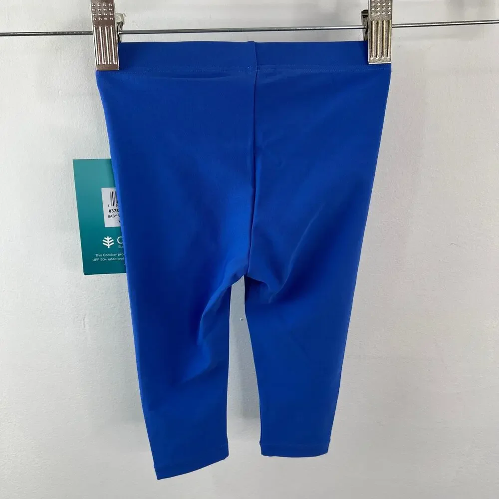 Coolibar Blue Youth Baby Wave Swim Tights Stretch 50 SPF Pull-On Size 6-12 NEW